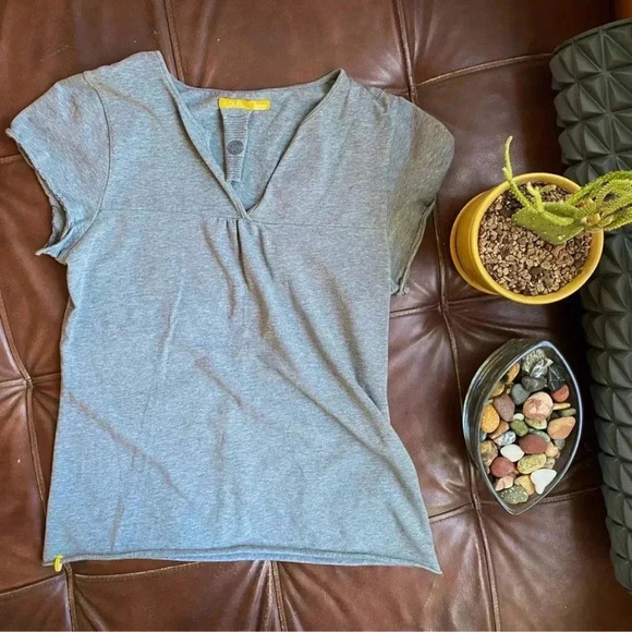 Lole Organic Cotton V Neck Tee Shirt Women’s S Closet Staple Basic Grey Casual - Picture 2 of 10